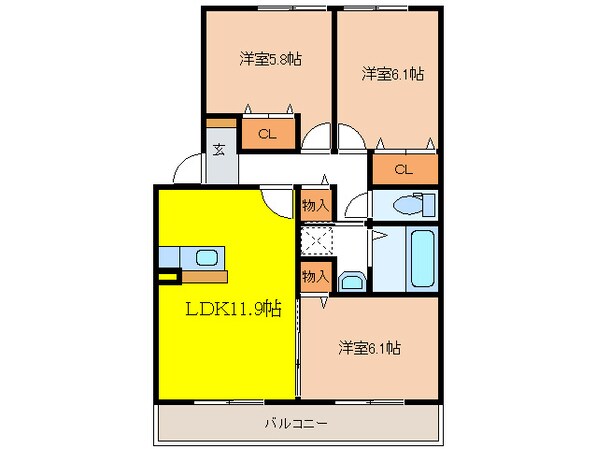 ロイヤルガ－デンなでしこ館の物件間取画像